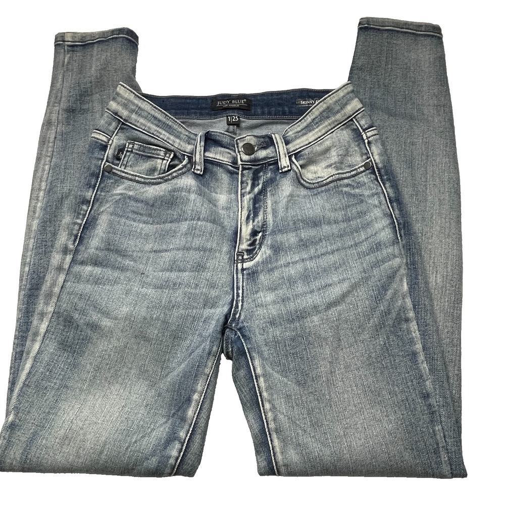 Judy Blue Women's 1/25 Light Blue Gray Skinny Fit Stretch Jeans Boutique 25x28.5